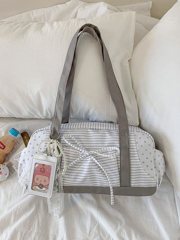 Striped Snacks Cartoon Two-dimensional Comic Show Women's Messenger Bag