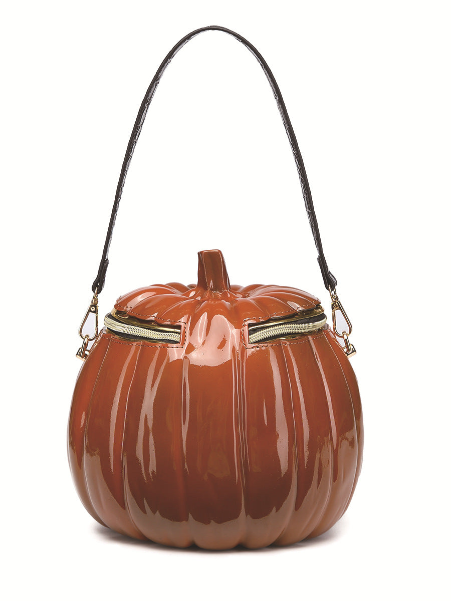 Slouchy Women's Halloween Simulation Pumpkin Portable Women's Messenger Bag