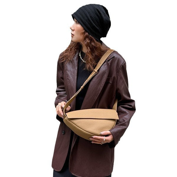 Women's Design Simple Preppy Style Advanced Dumpling Genuine Leather Winter Light Bags