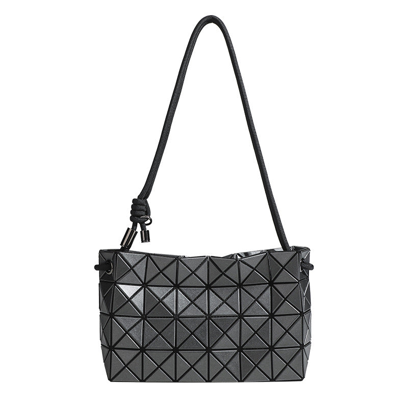 Women's Geometric Diamond Pattern Drawstring Trend Women's Shoulder Bag