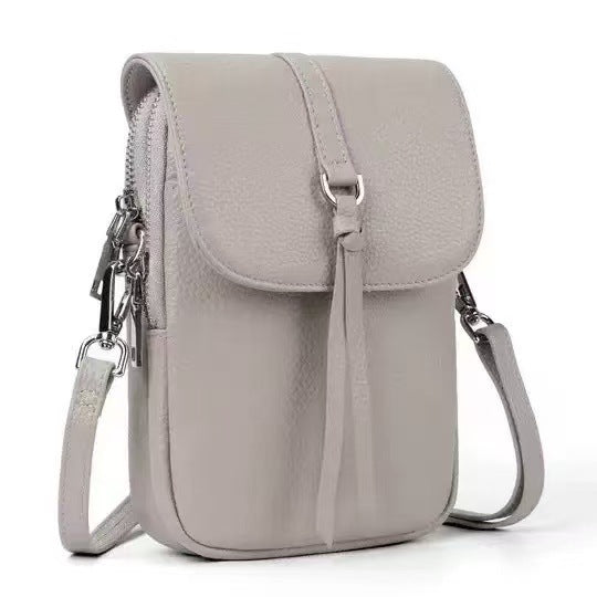 Women's Mini Tassel Mobile Washed Leather Retro Women's Messenger Bag