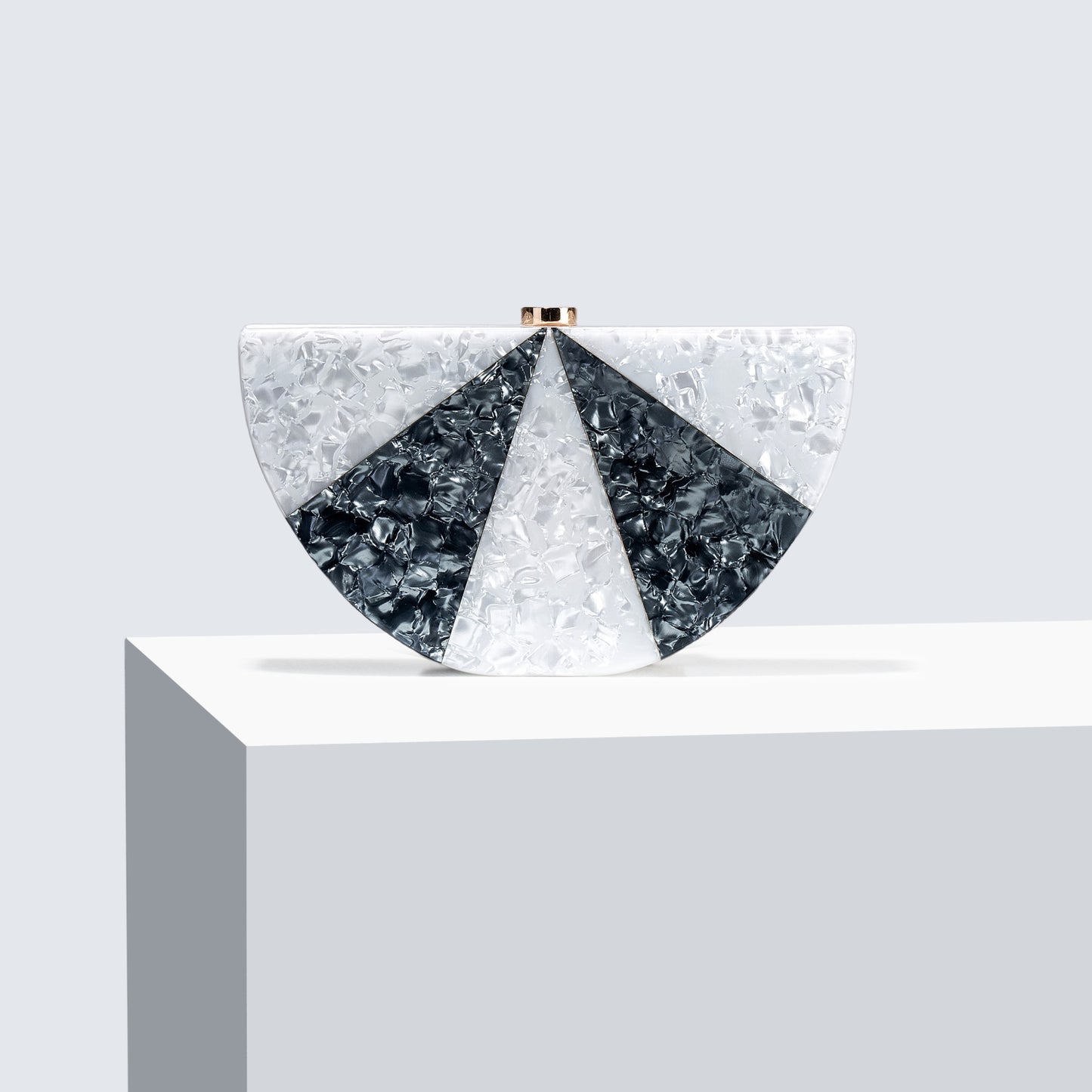 Women's Semicircle Stitching Acrylic Fashion Wedding Clutch Dinner Bag