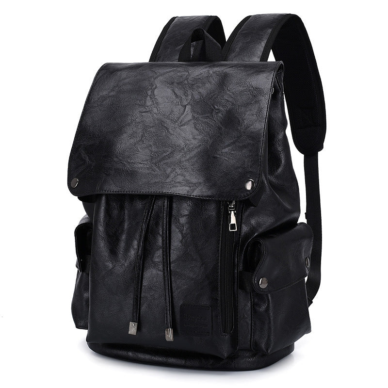 Men's Soft Leather Leisure Shirt Computer Business Backpack
