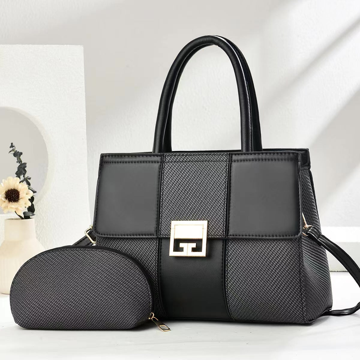 Women's Stitching Large Capacity Versatile Commuter Two-piece Handbags