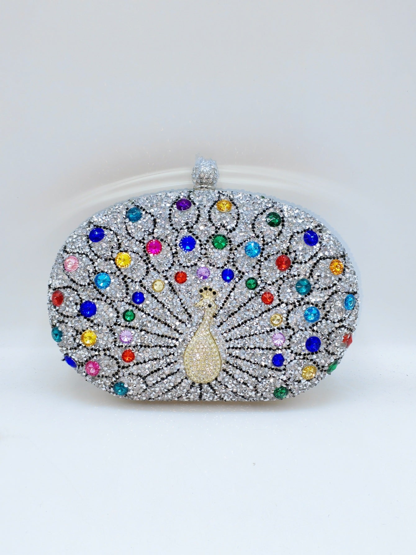 Shiny Round Clip Bridal With Chain Handbags