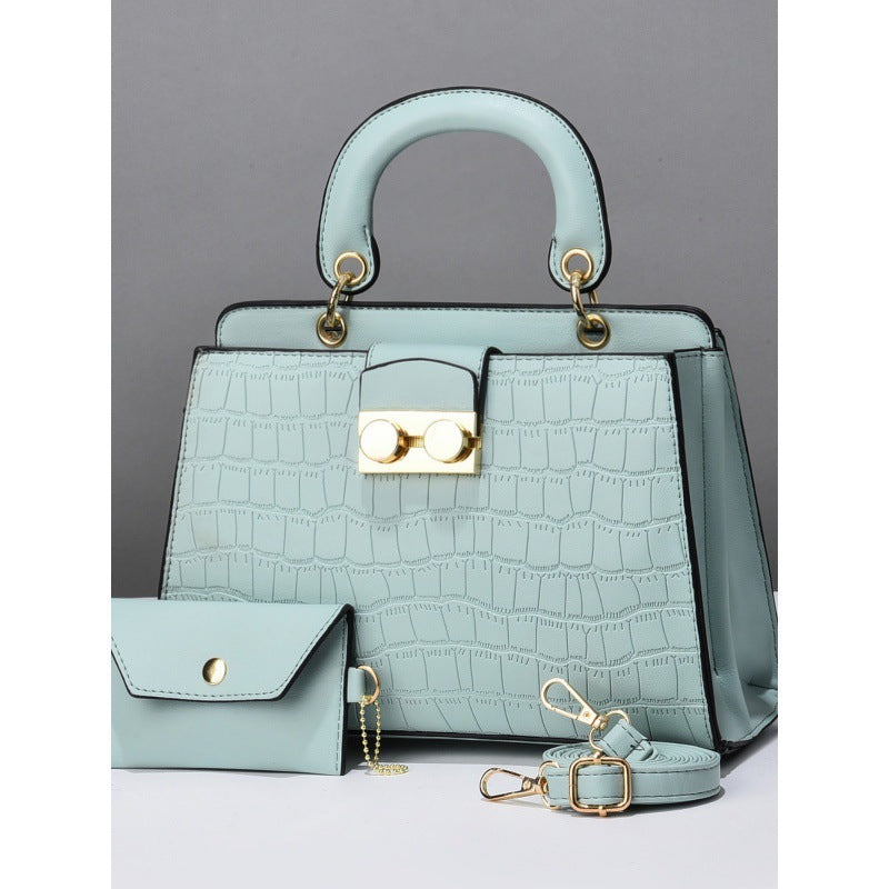Women's Two-piece Large Capacity Solid Color Rhombus Bags