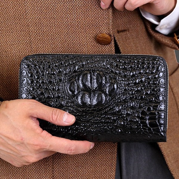 Men's Fashion Embossing Crocodile Pattern Large Capacity Men's Clutch