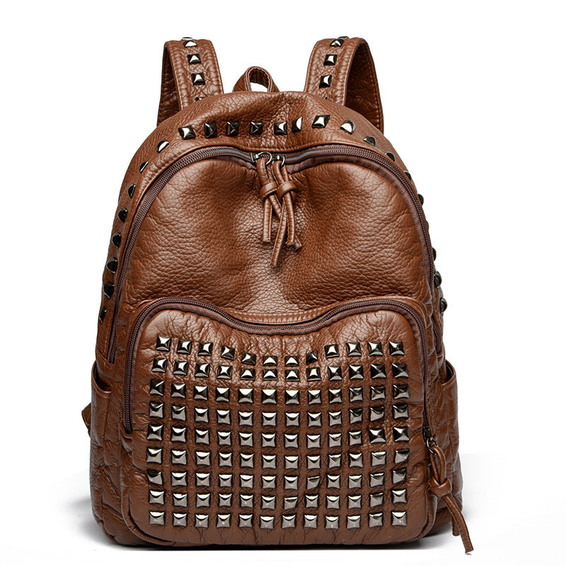 Computer Large Capacity Trendy Rivet Punk Leisure Backpack
