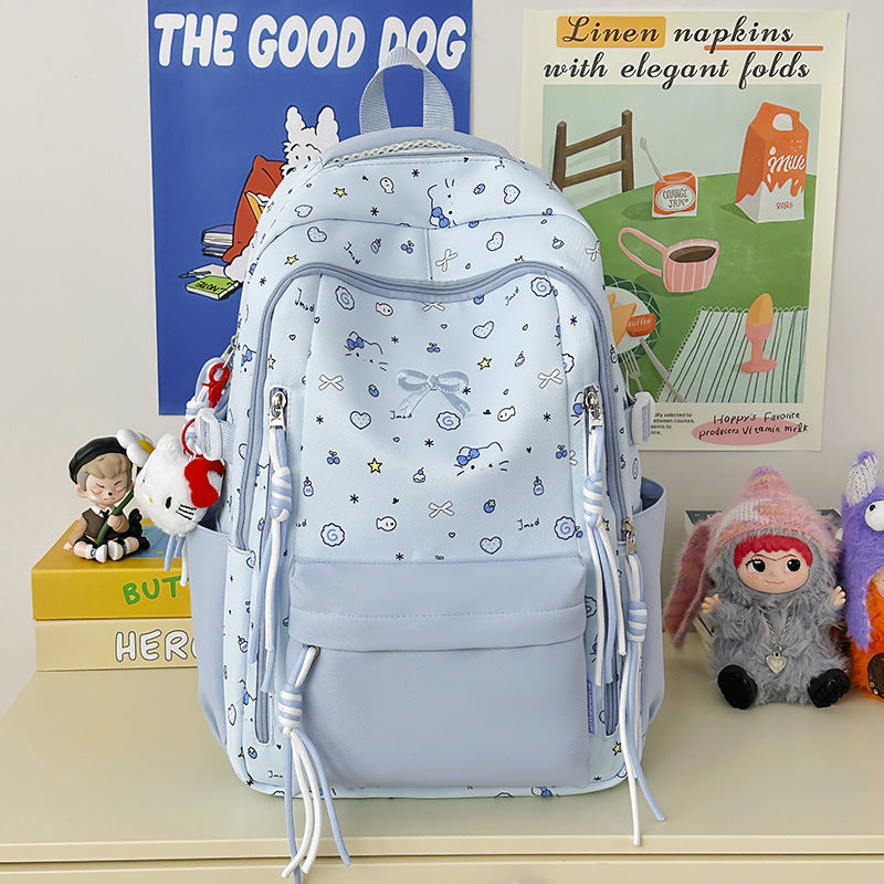 Cute Wild Korean Style Large Capacity Good-looking Bow Leisure Backpack