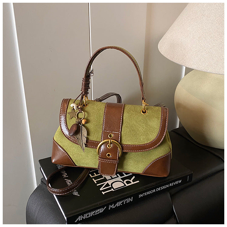 Women's High-grade Suede Hand Holding Saddle Fashion Shoulder Bags