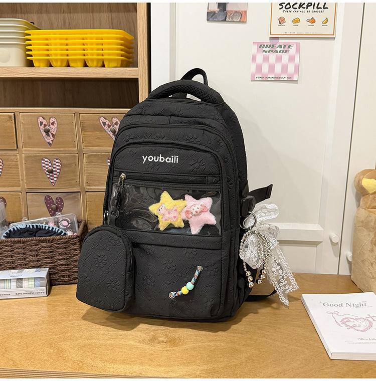 Gentle Candy Color Texture Junior Lightweight Commuter Leisure Backpack