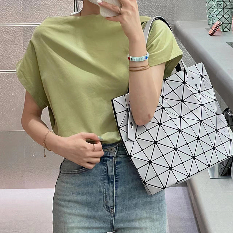Women's Spring Rock Geometric Rhombus Fashion Large Capacity Frosted Women's Shoulder Bag