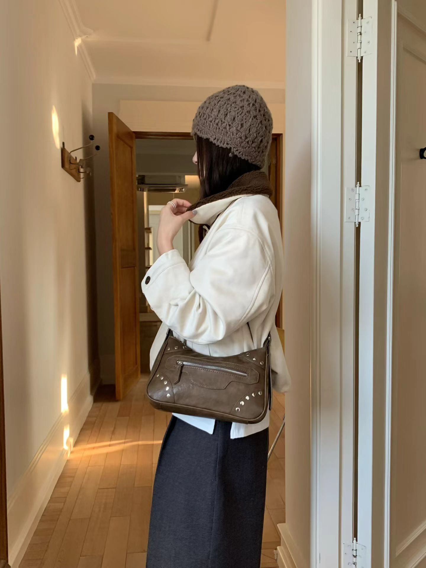 Women's Street Cool Rivet Motorcycle Retro Hot Sweet Women's Handbag