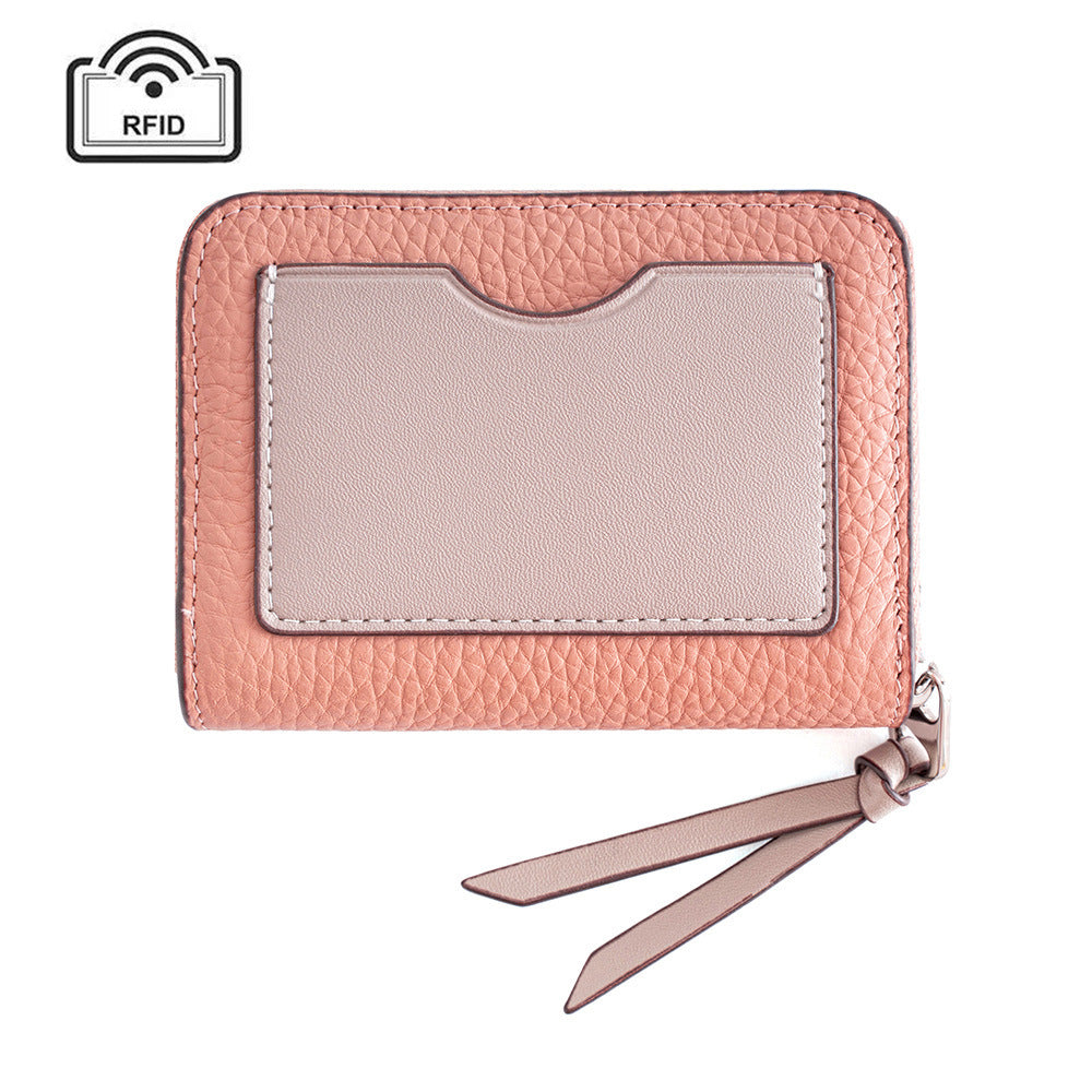 Women's Leather Made Korean Fashion Color Contrast First Layer Card Holder