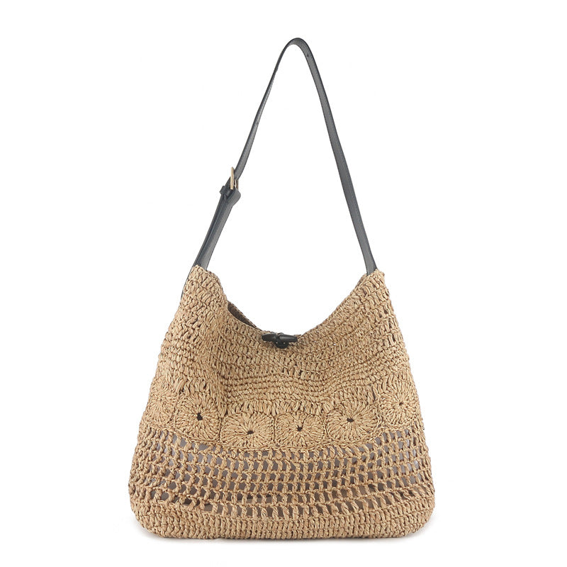 Women's Raffia Handmade Crochet Woven Summer Lazy Large Bags