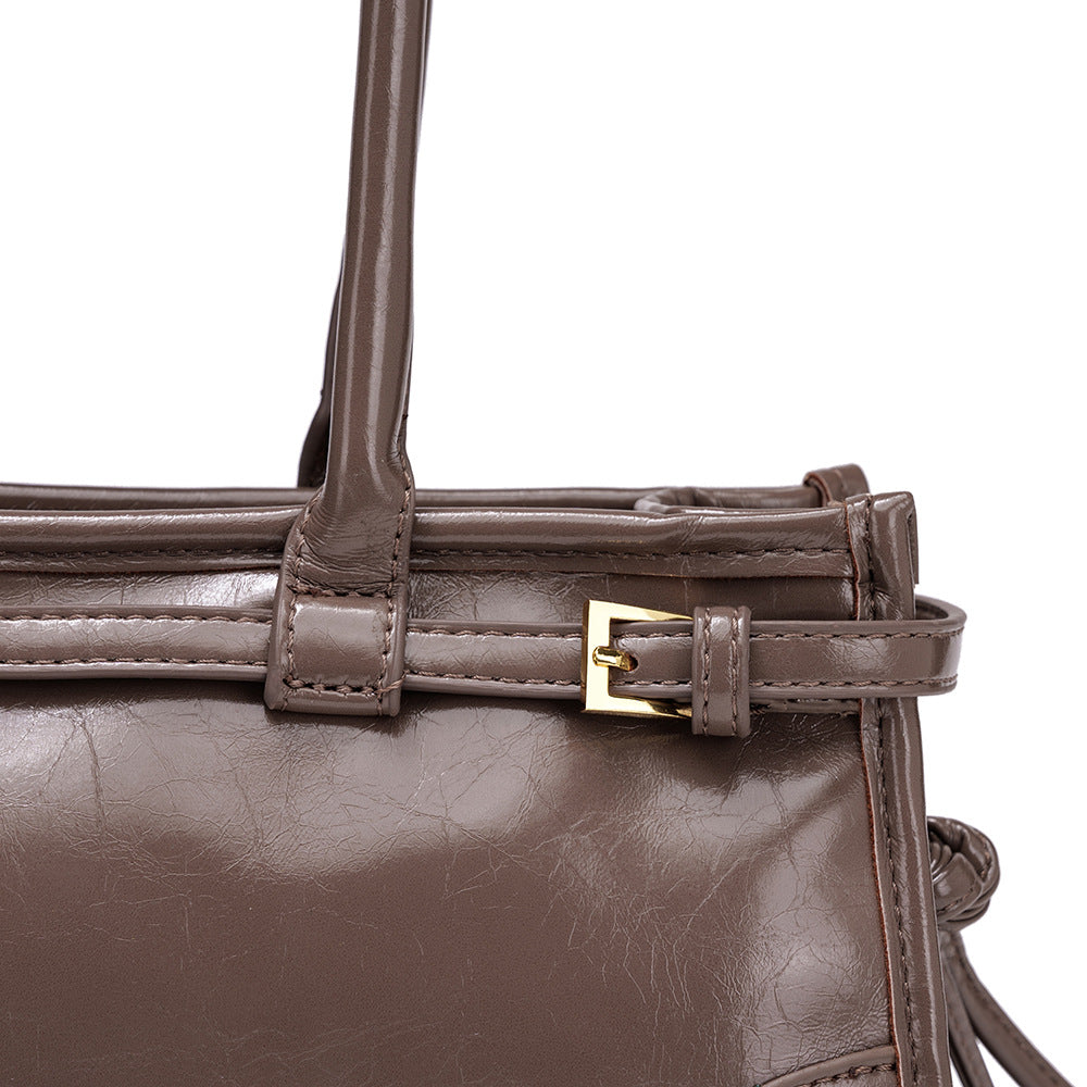 Women's Light Luxury Minority High-grade Underarm Oil Wax Women's Handbag