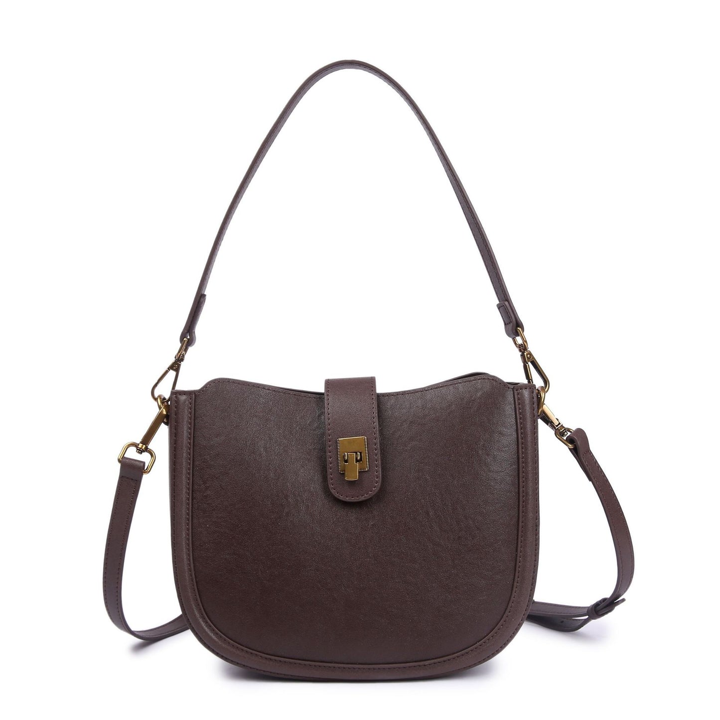 Women's Tanned Leather Cowhide Simple Lady's Fashionable Practical Women's Shoulder Bag