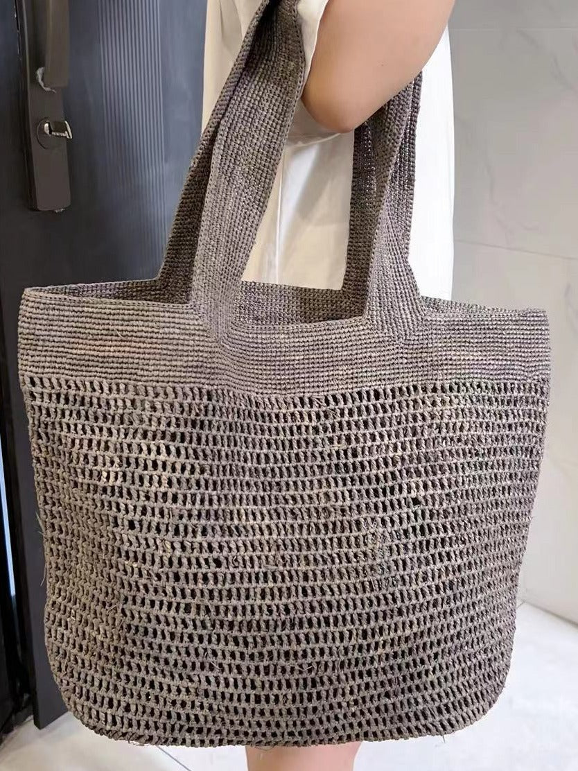 Women's Crochet Hand-woven Vacation Beach Summer Straw Shoulder Bags