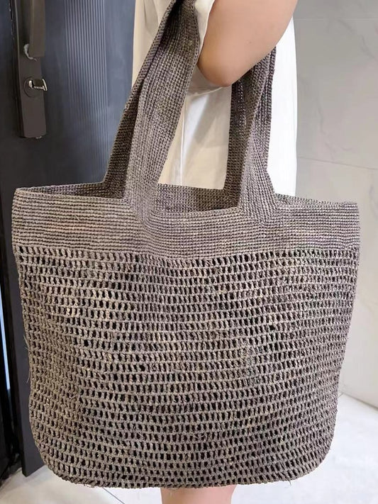 Women's Crochet Hand-woven Vacation Beach Summer Straw Shoulder Bags
