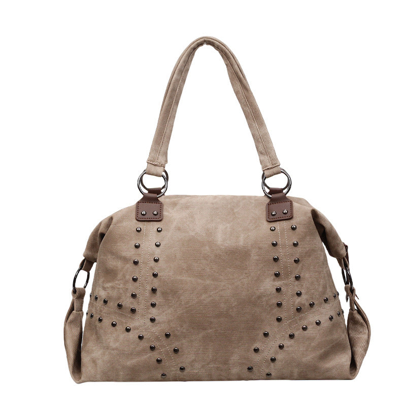 Women's Retro Fashion Rivet Simple Large Capacity Women's Shoulder Bag