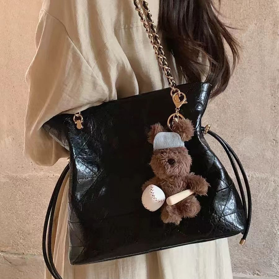 Women's Simple Diamond Pattern Chain Fashion Portable Women's Shoulder Bag