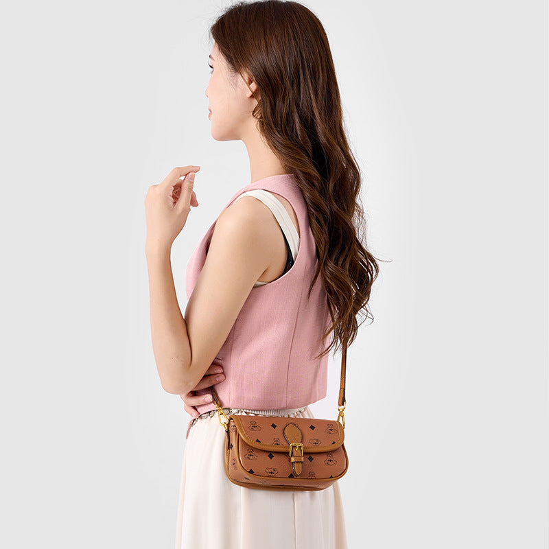 Women's Single Printed Bear Cute Western Style Women's Shoulder Bag