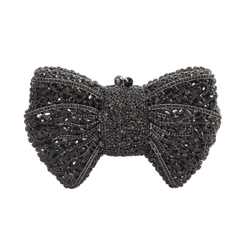 Women's Bow Diamond Hollow Full Clutch Banquet Evening Bags
