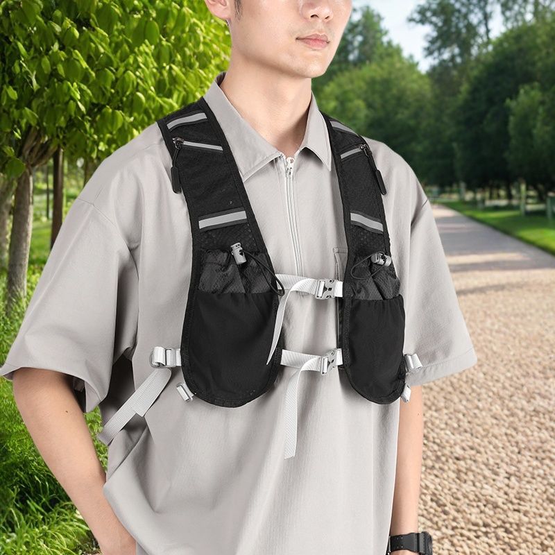 Men's Riding Vest Hiking Trendy Night Reflective Leisure Backpack