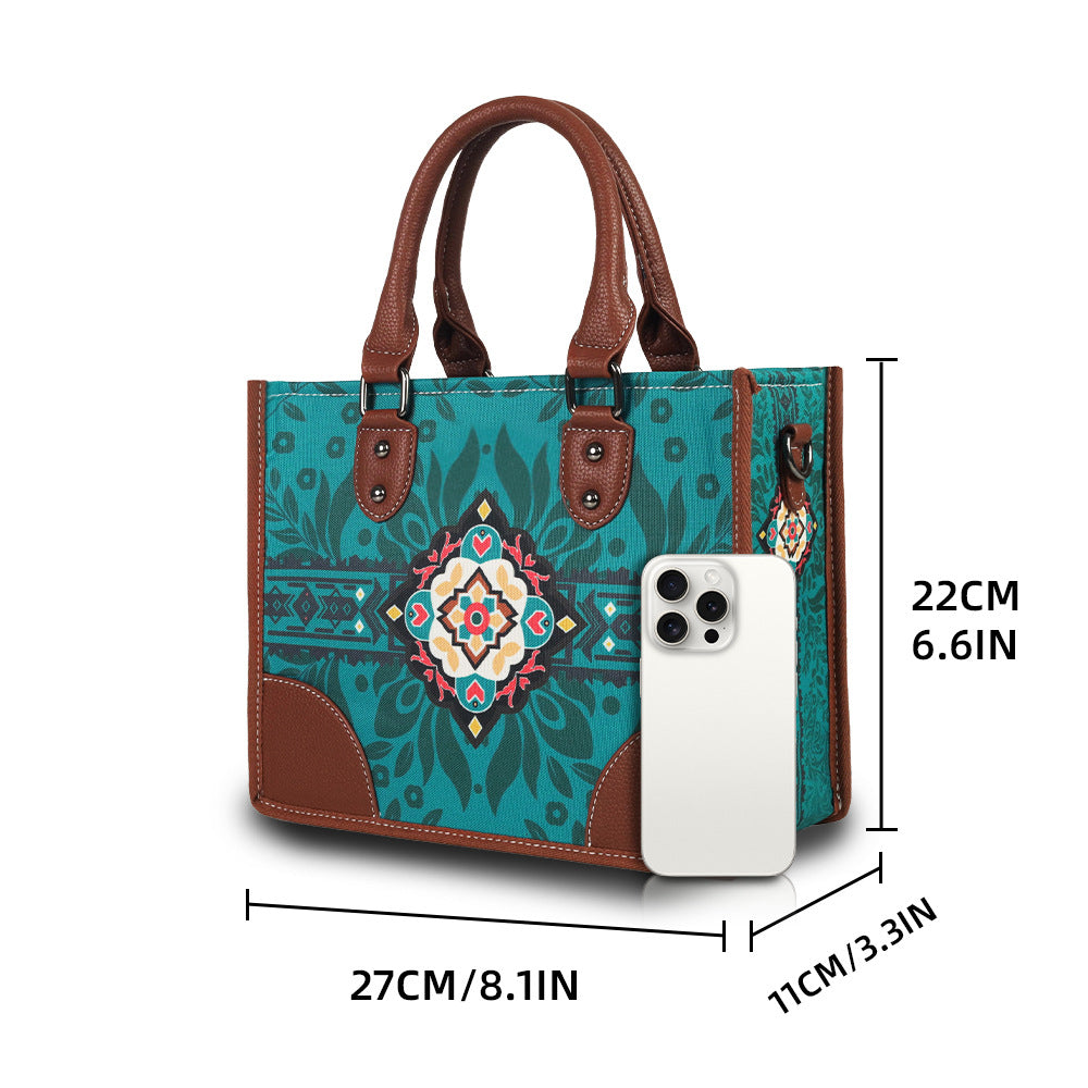 Women's Multifunctional Zipper Bohemian Style Strap Adjustable Large Capacity Tote Bag