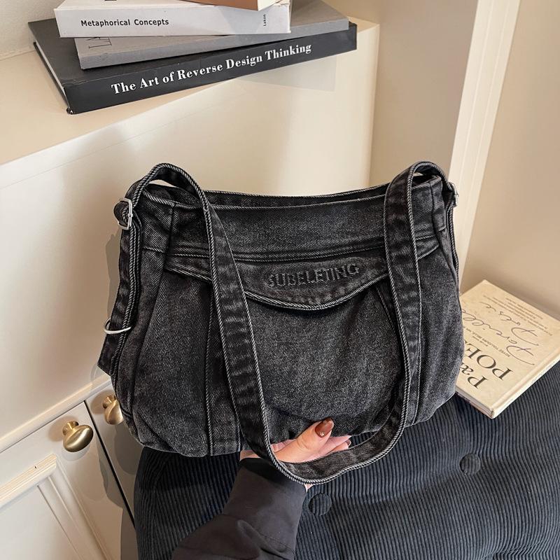 Women's Denim Picnic Large Capacity Commuter Shopping Daily Tote Bags