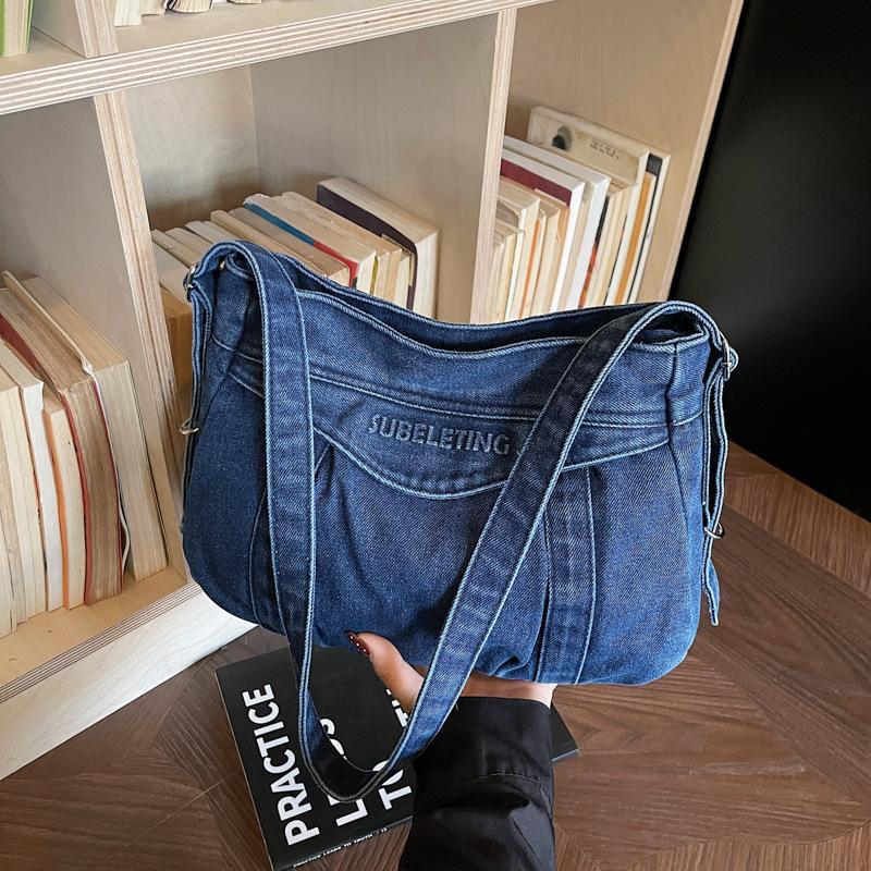 Women's Denim Picnic Large Capacity Commuter Shopping Daily Tote Bags