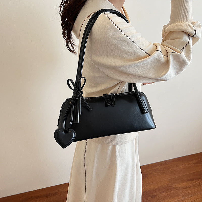 Design Soft Leather Underarm Portable Boston Women's Shoulder Bag