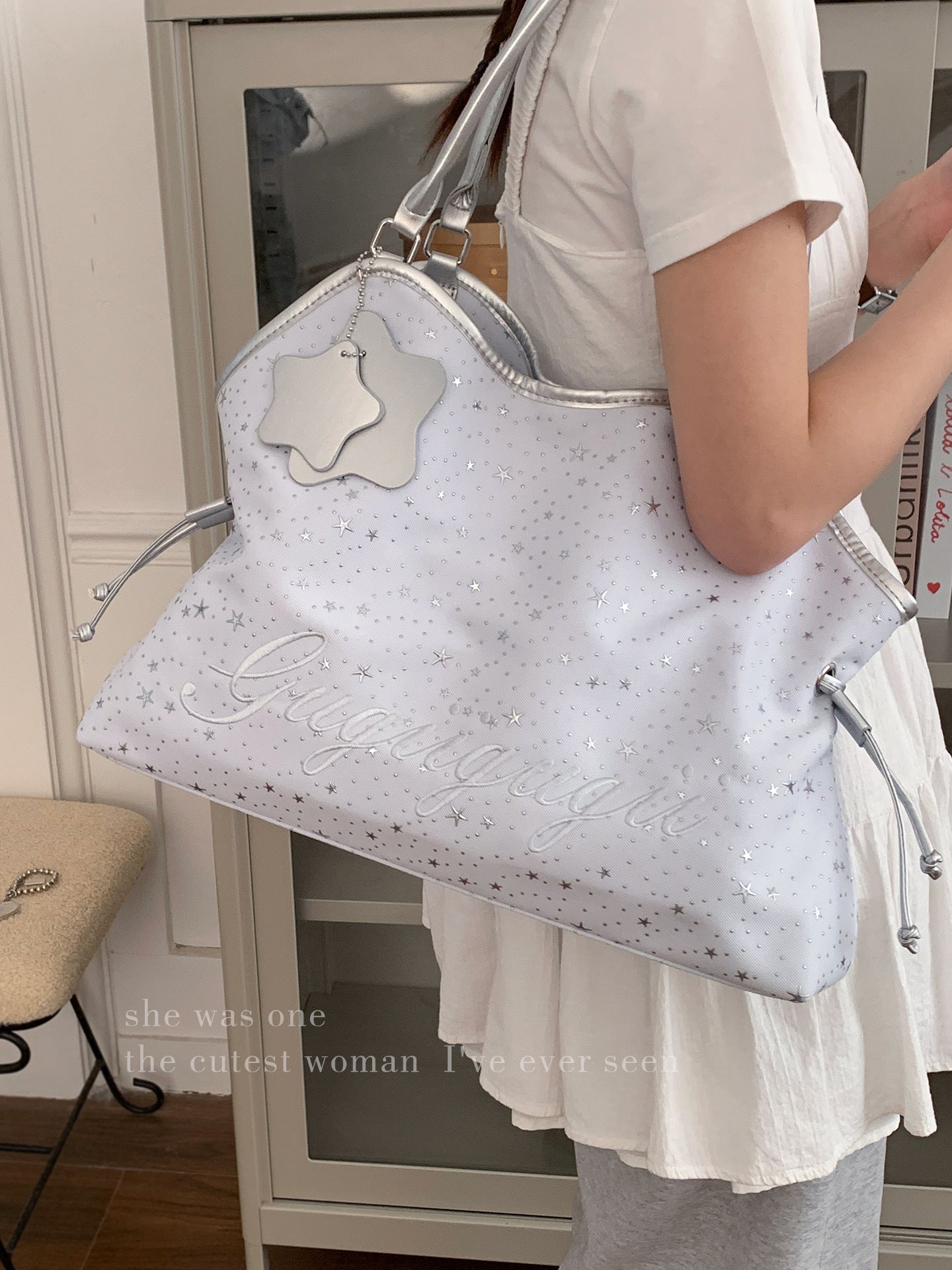 Women's Style Fashion Large Capacity Underarm Simple Letter Tote Bag