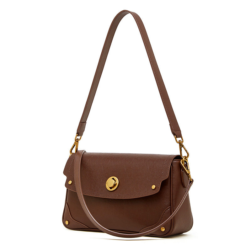 Women's Leather Vegetable Tanned Cattle Female Winter Large Capacity Simple Women's Messenger Bag