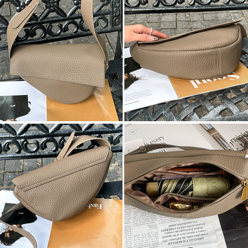 Women's Design Simple Preppy Style Advanced Dumpling Genuine Leather Winter Light Bags