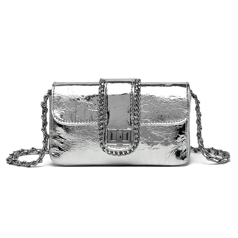 Women's Chain Solid Color Patent Leather High Women's Shoulder Bag