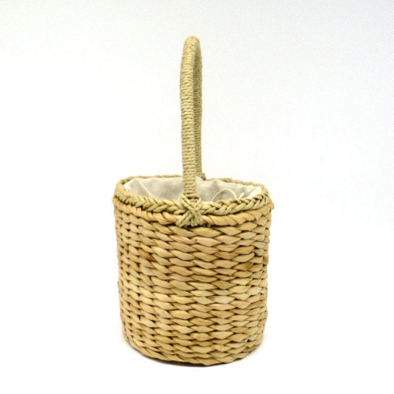 Women's Husk Straw Barrel Woven Vacation Beach Women's Handbag