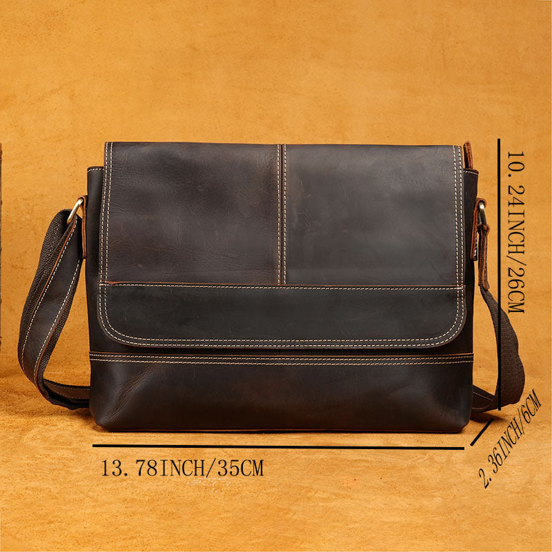 Crazy Horse Leather Simple Genuine Personality Bags