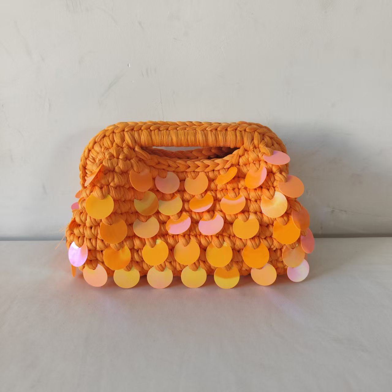 Autumn Pure Hand-woven Sequined Cloth Strip Women's Clutch