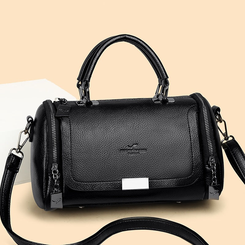 Portable Soft Leather Female Large Capacity Retro Bags