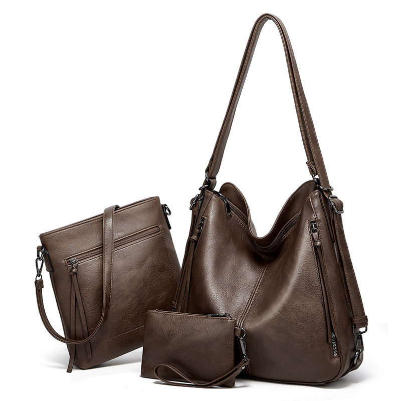 Women's Set Simple Solid Color Large Capacity Women's Shoulder Bag