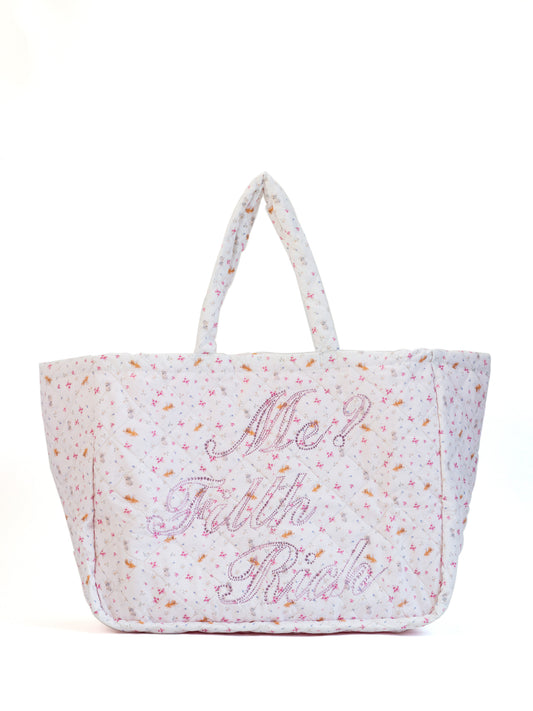 Design Rhinestone Floral Plaid Large Capacity Seaside Vacation Beach Women's Shoulder Bag