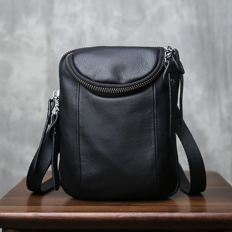 Men's First Layer Cowhide Leather Mobile Phone Bags