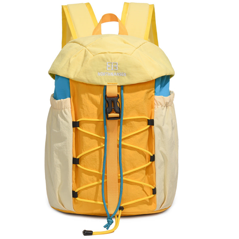 Women's Portable Contrast Color Leisure Drawstring College Backpacks