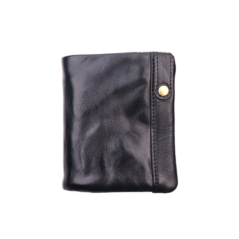 Women's Tanning Leather Classic Short For Handmade Genuine Multiple Slots Card Holder