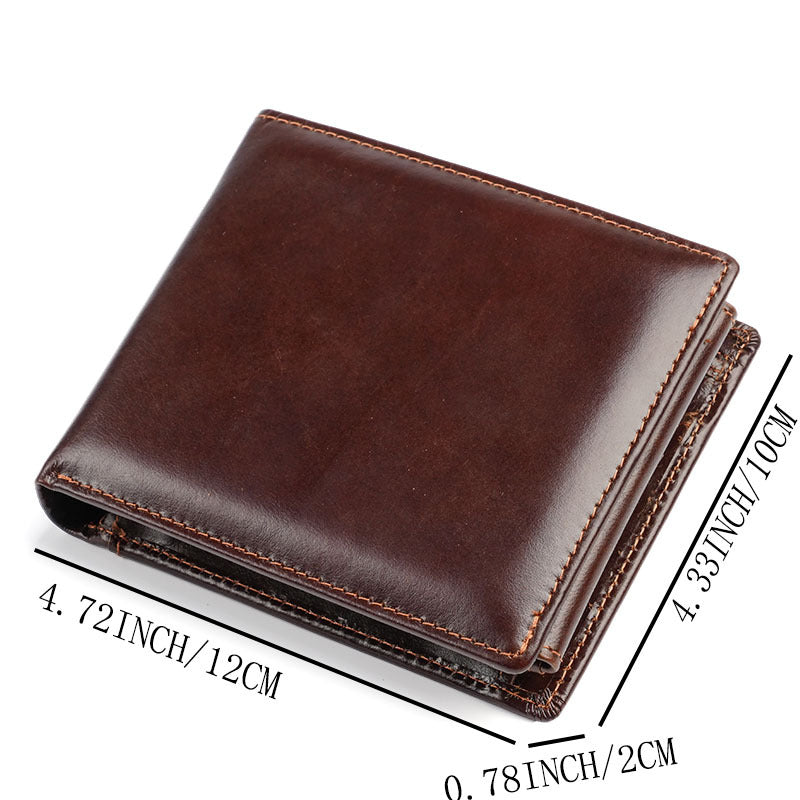 Women's & Men's Cowhide Short With Pocket Trendy Multi Men's Wallet