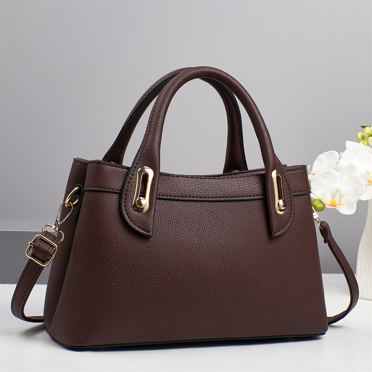 Women's Fashion Elegant Solid Color Large Capacity Western Shoulder Bags