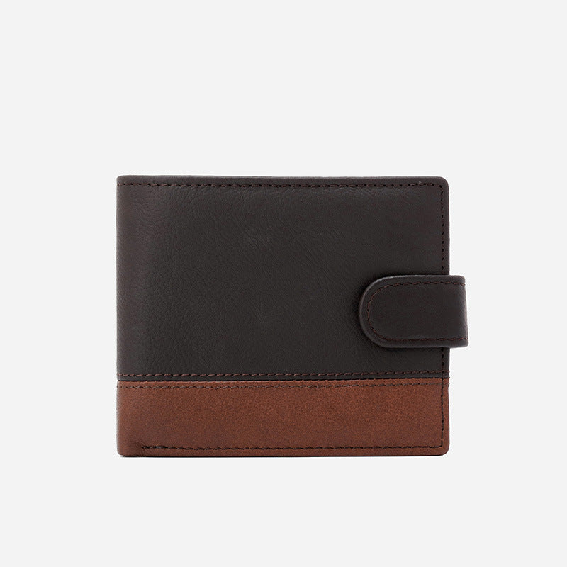 Men's Retro Business Leather High-grade Color Matching First Layer Men's Wallet