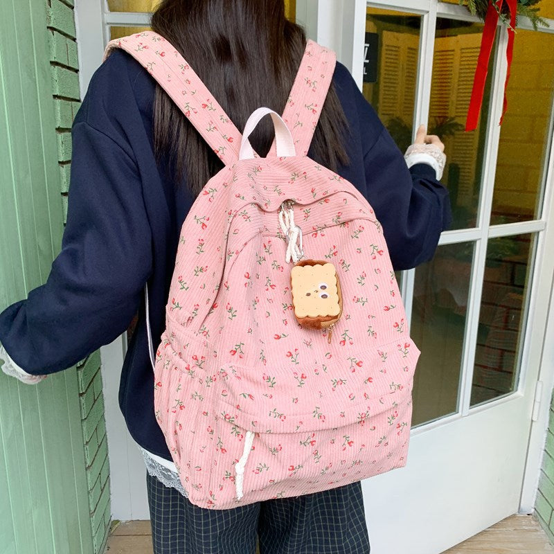 Female Style Fresh Literature Art Flower College Student Schoolbag