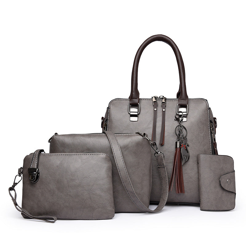 Unique Women's Retro Mother Oil Leather Bags